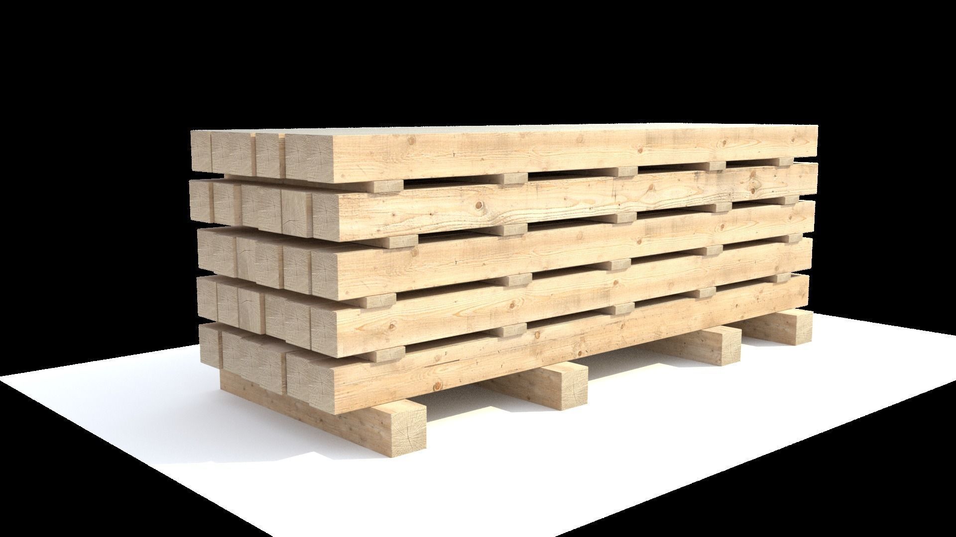Wooden beam 3D model_19