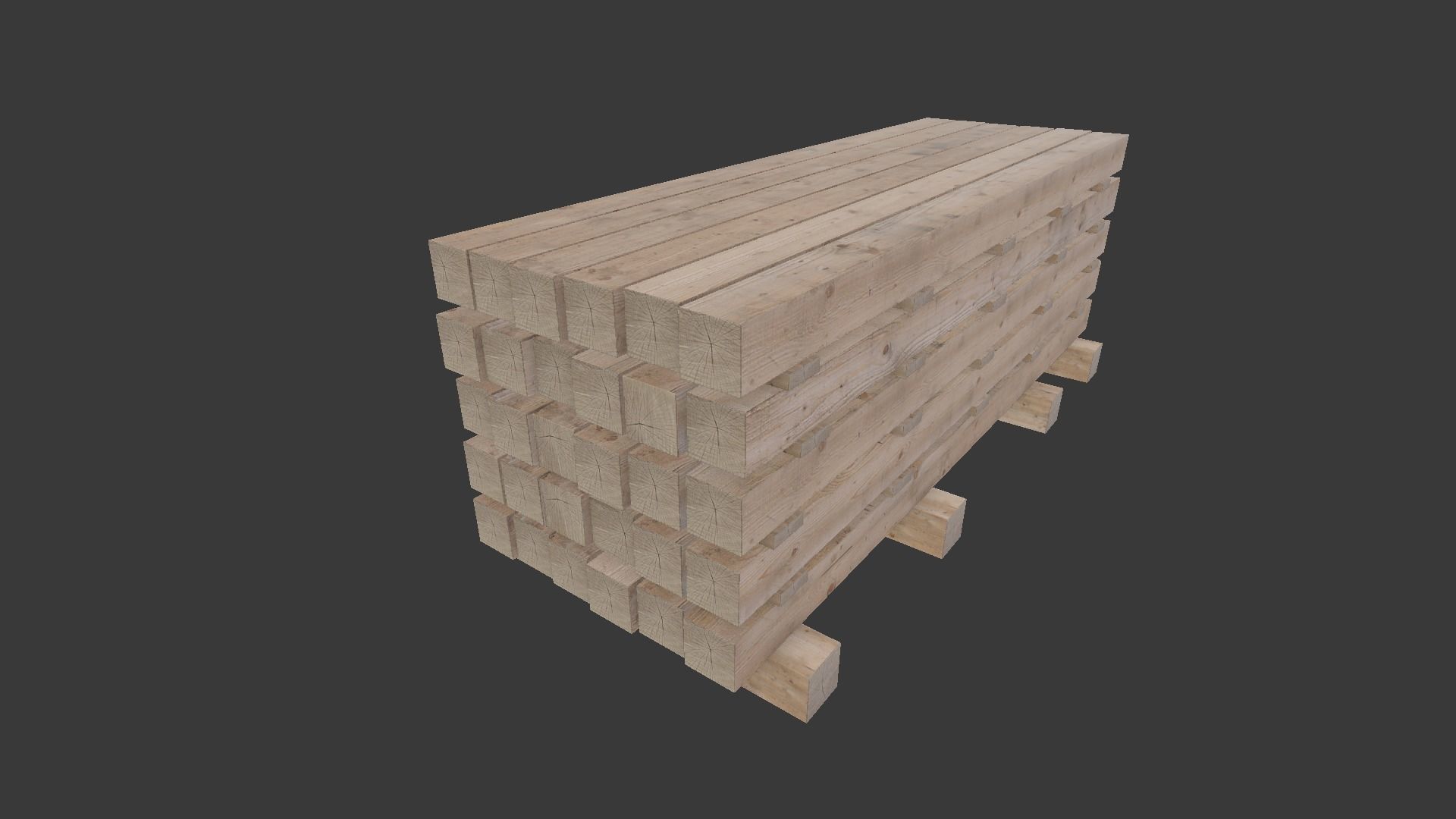 Wooden beam 3D model_8