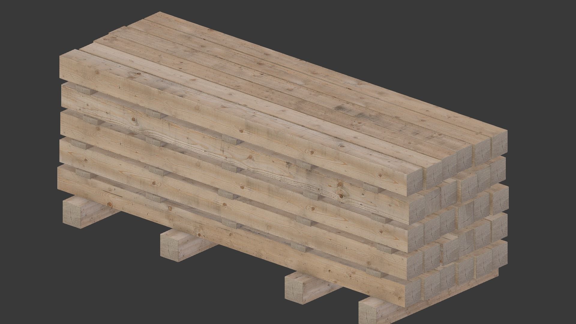 Wooden beam 3D model_10
