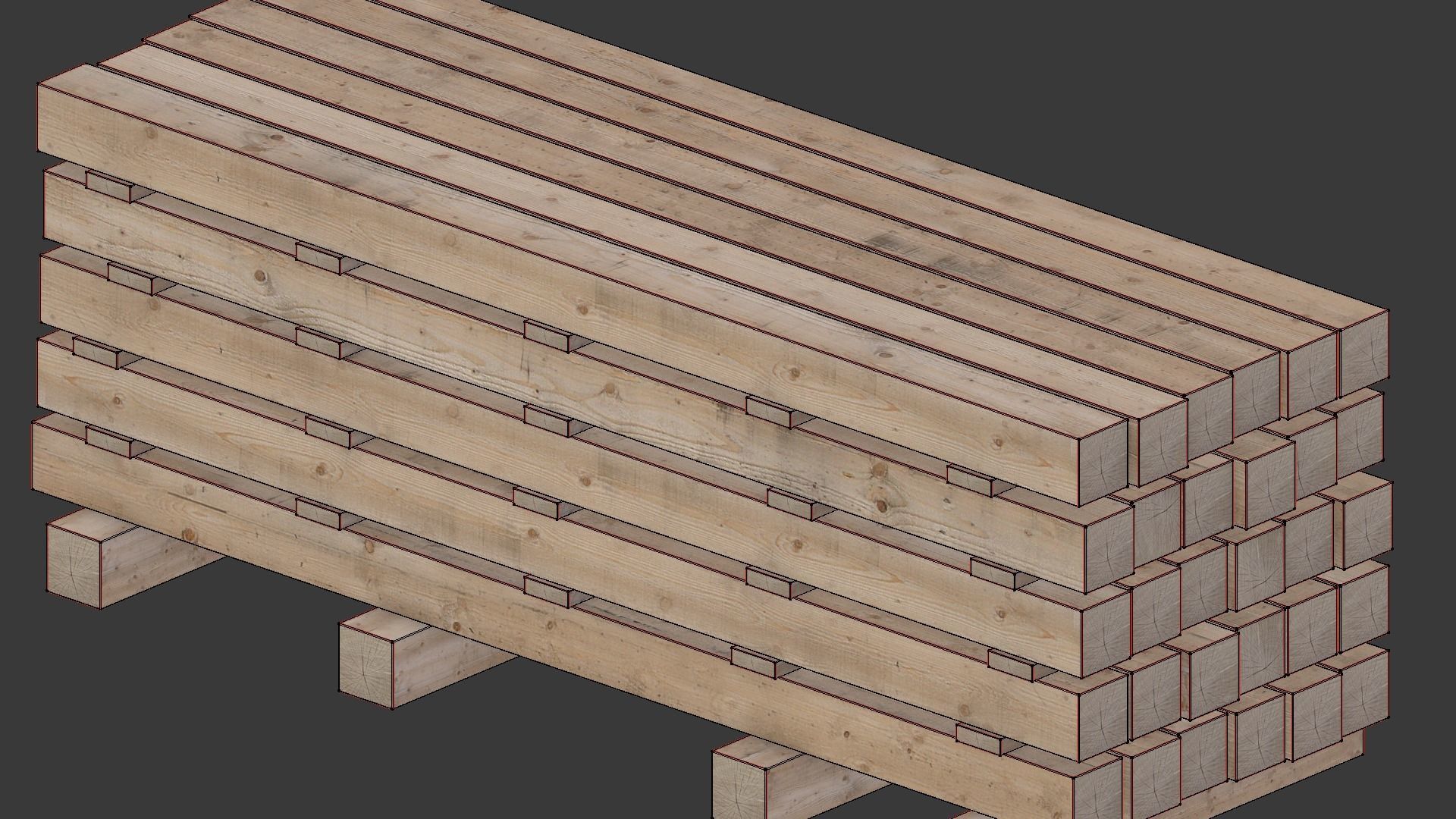 Wooden beam 3D model_13