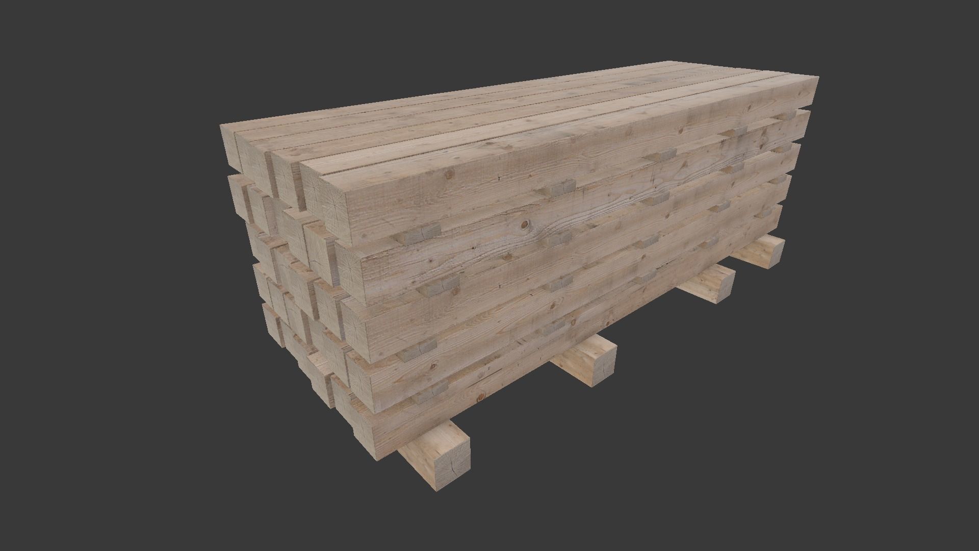 Wooden beam 3D model_5