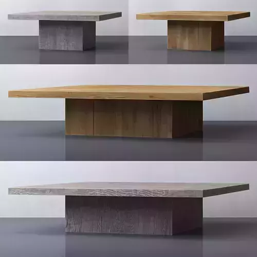 RH RECLAIMED RUSSIAN OAK PLINTH SQUARE COFFEE TABLE 3D model