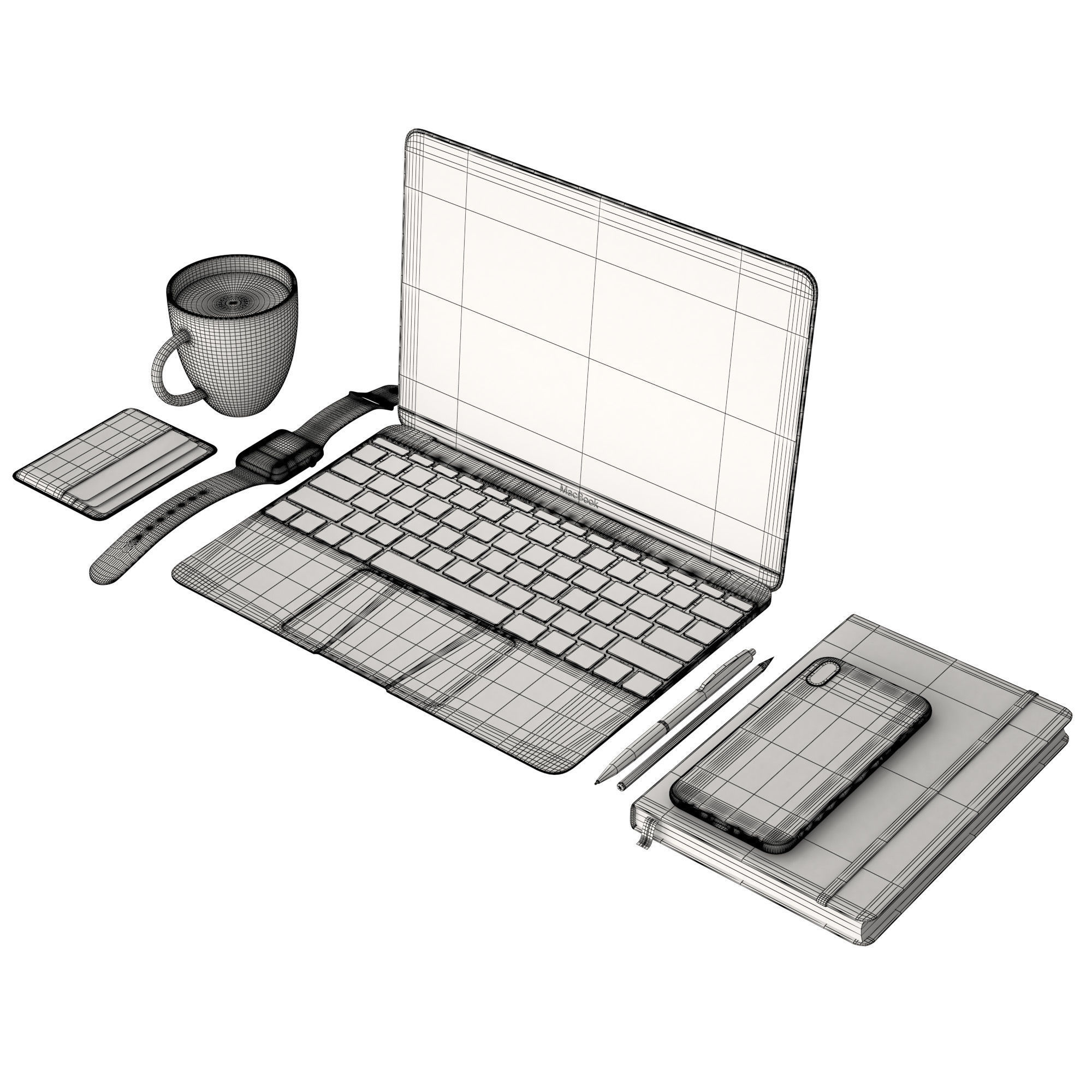 Workspace Black  3D model_3