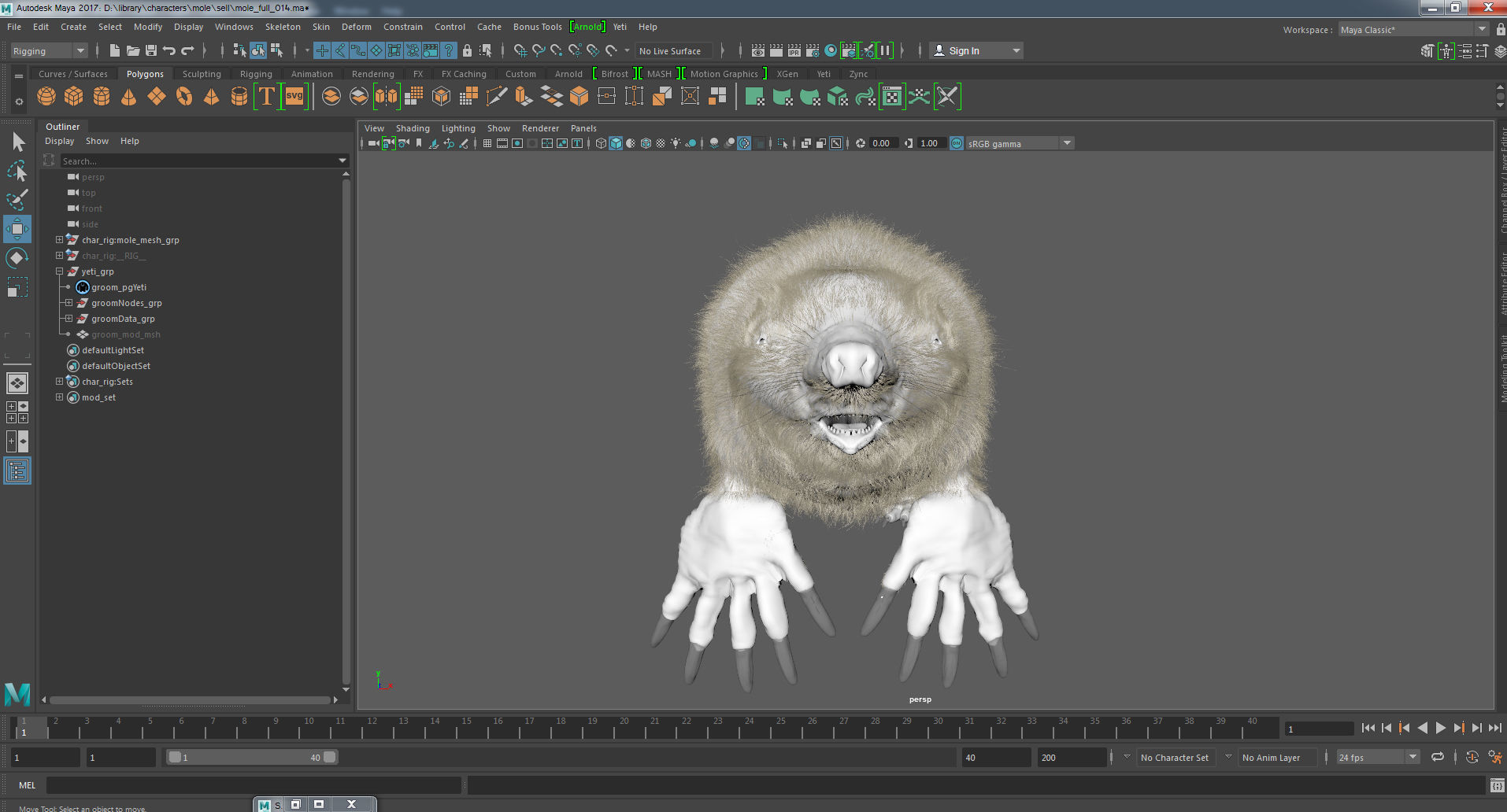 mole  rigged 3D model_12