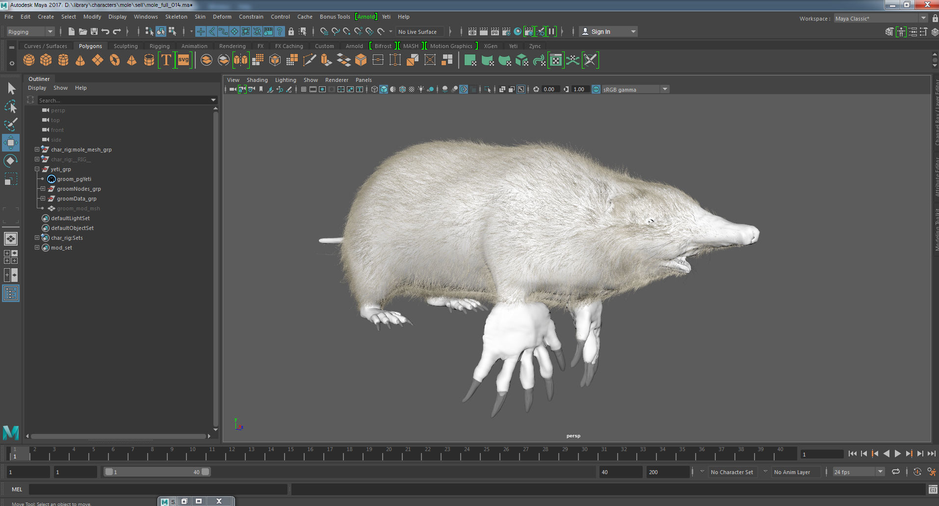 mole  rigged 3D model_13