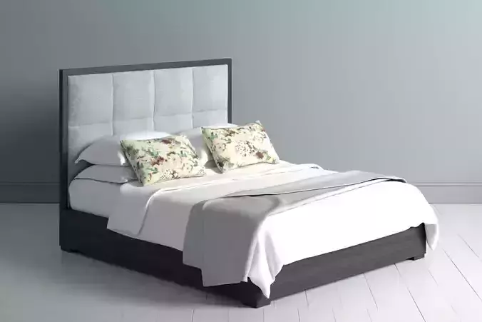 Bed with Throw 3D model