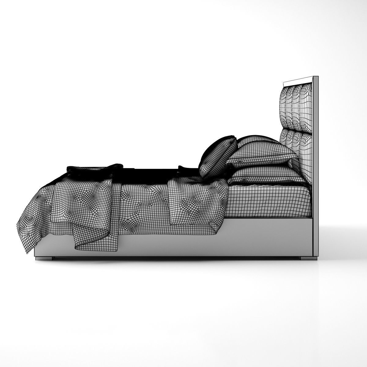 Bed with Throw 3D model_12