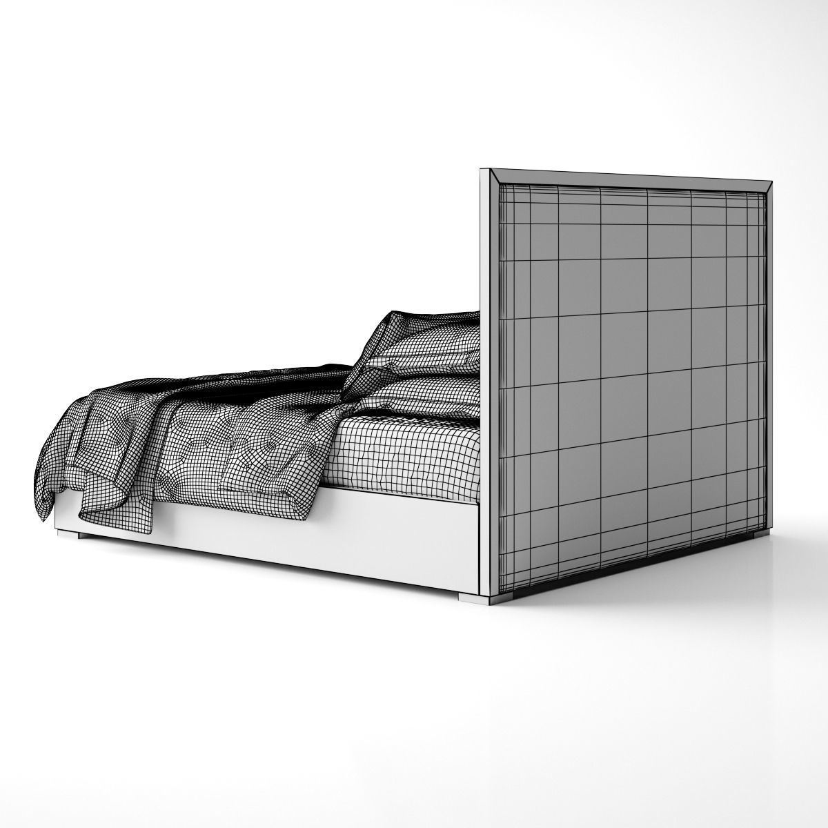 Bed with Throw 3D model_14