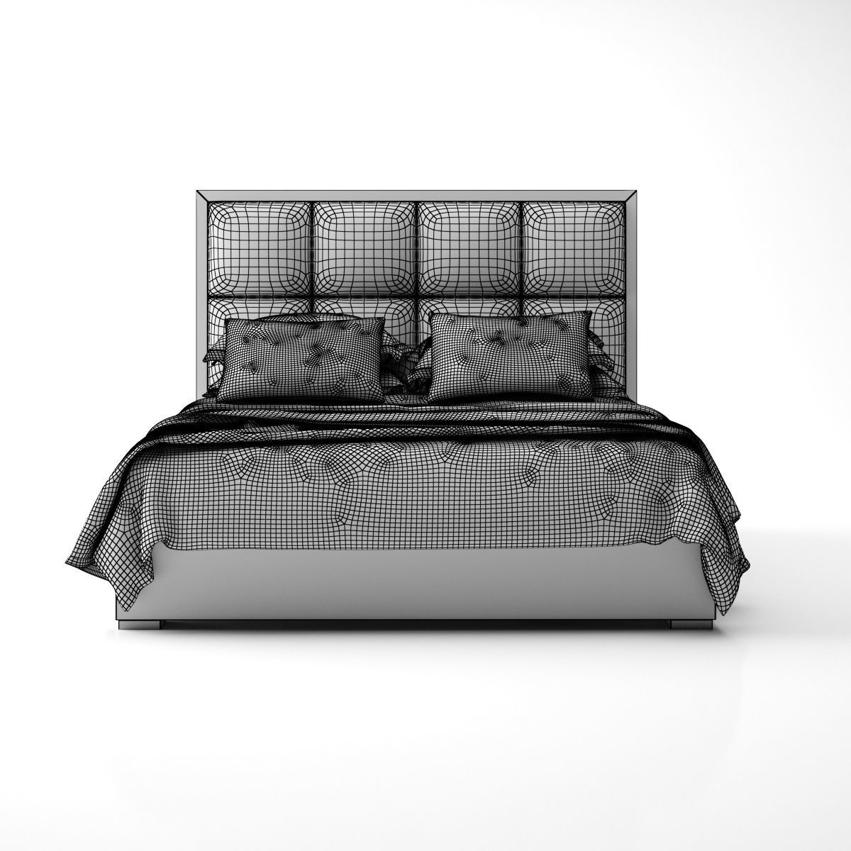 Bed with Throw 3D model_8