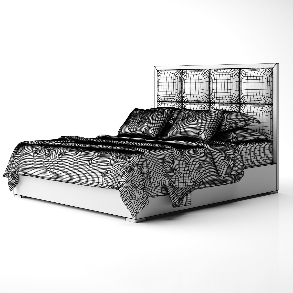 Bed with Throw 3D model_6