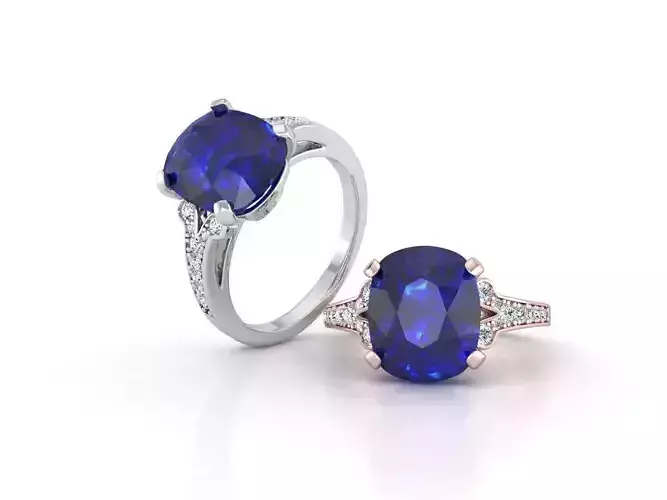 ZGR006 sapphire and diamond engagement ring