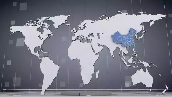 Cinema 4d World Map 3D model