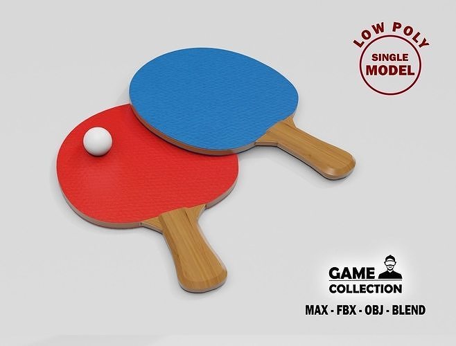 Table tennis bats Low-poly 3D model