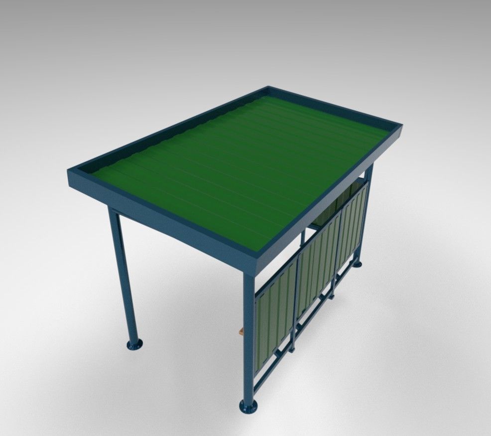 bus stop Low-poly 3D model_5