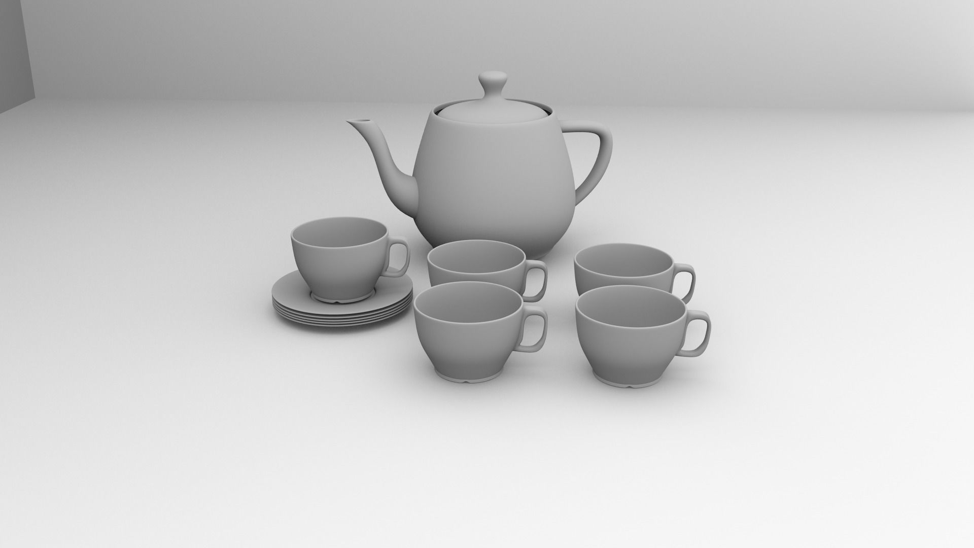Cup and Jug Set 2 3D model CGTrader