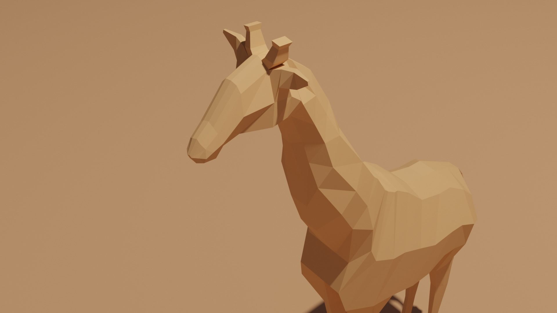 Low Poly Giraffe Low-poly 3D model_5