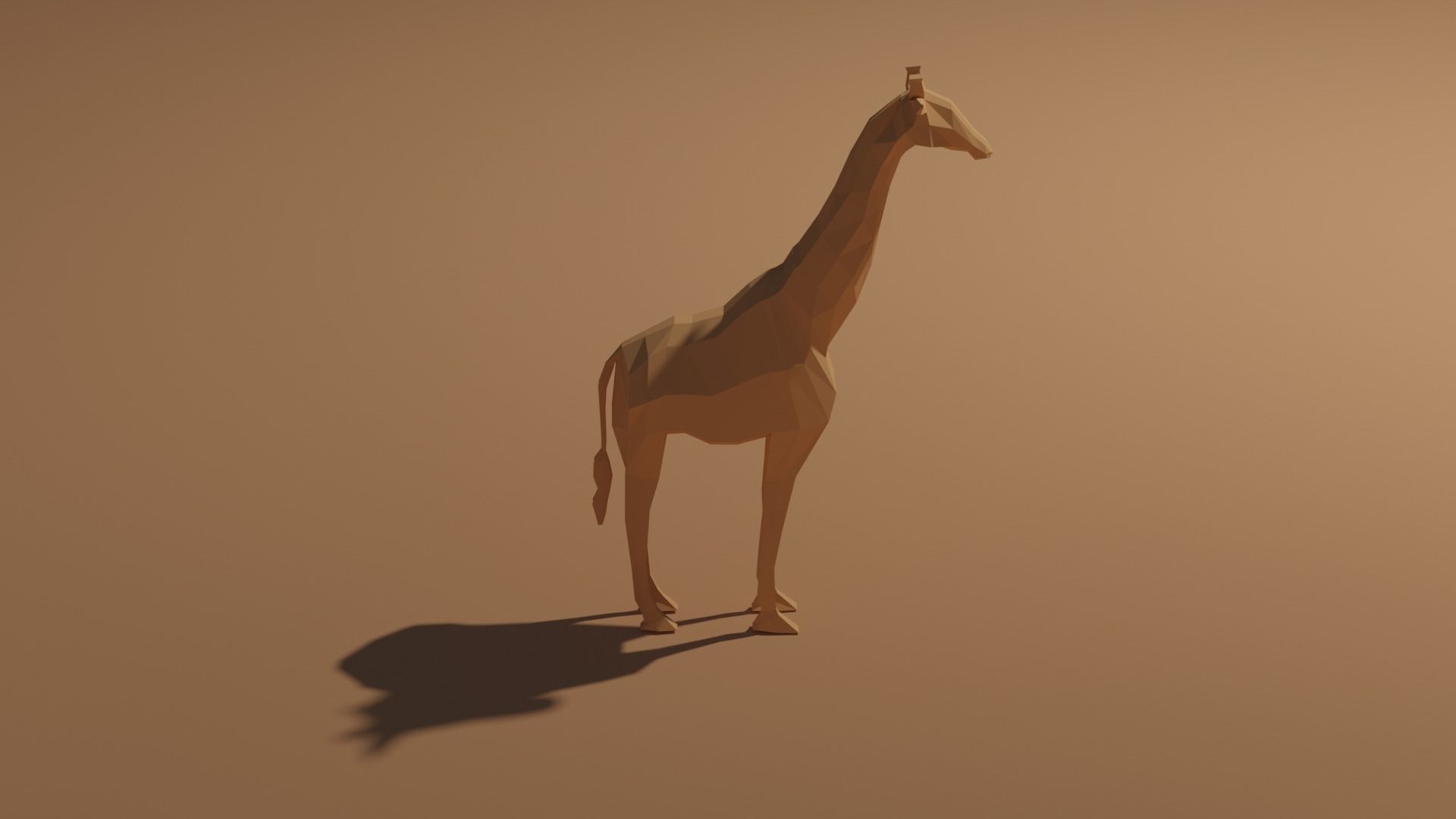 Low Poly Giraffe Low-poly 3D model_3