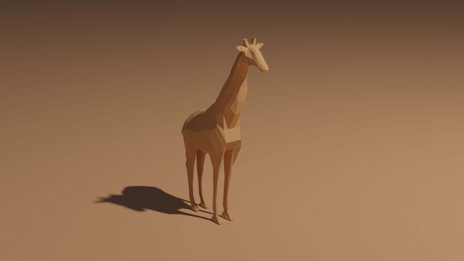 Low Poly Giraffe Low-poly 3D model_2