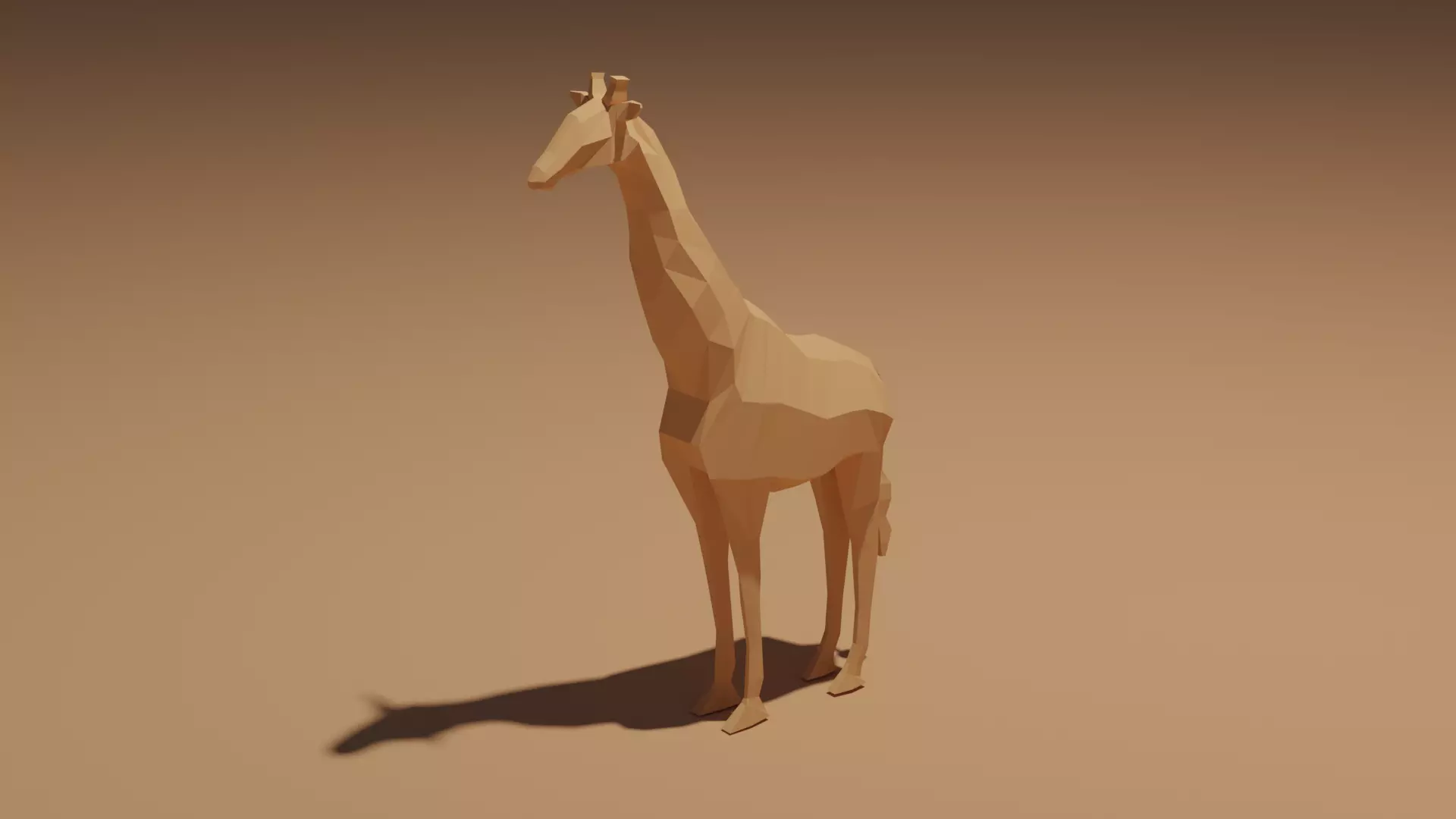 Low Poly Giraffe Low-poly 3D model_0