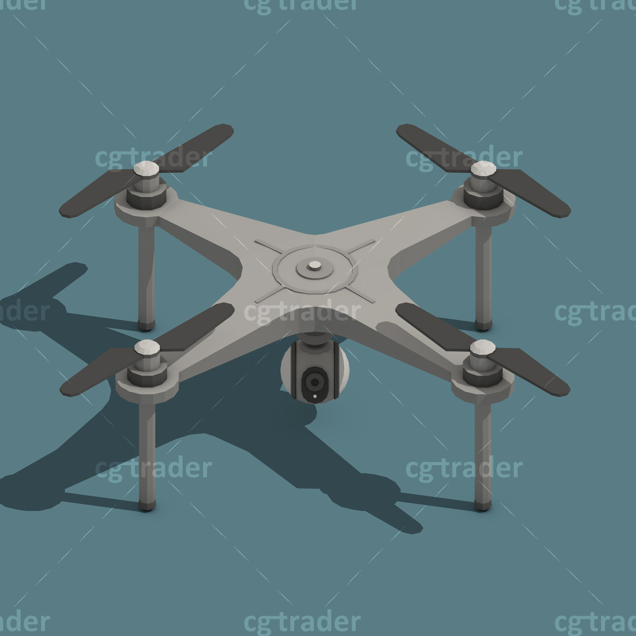 Low Poly Drone Isometric Icon Pack 01 Low-poly 3D model_22