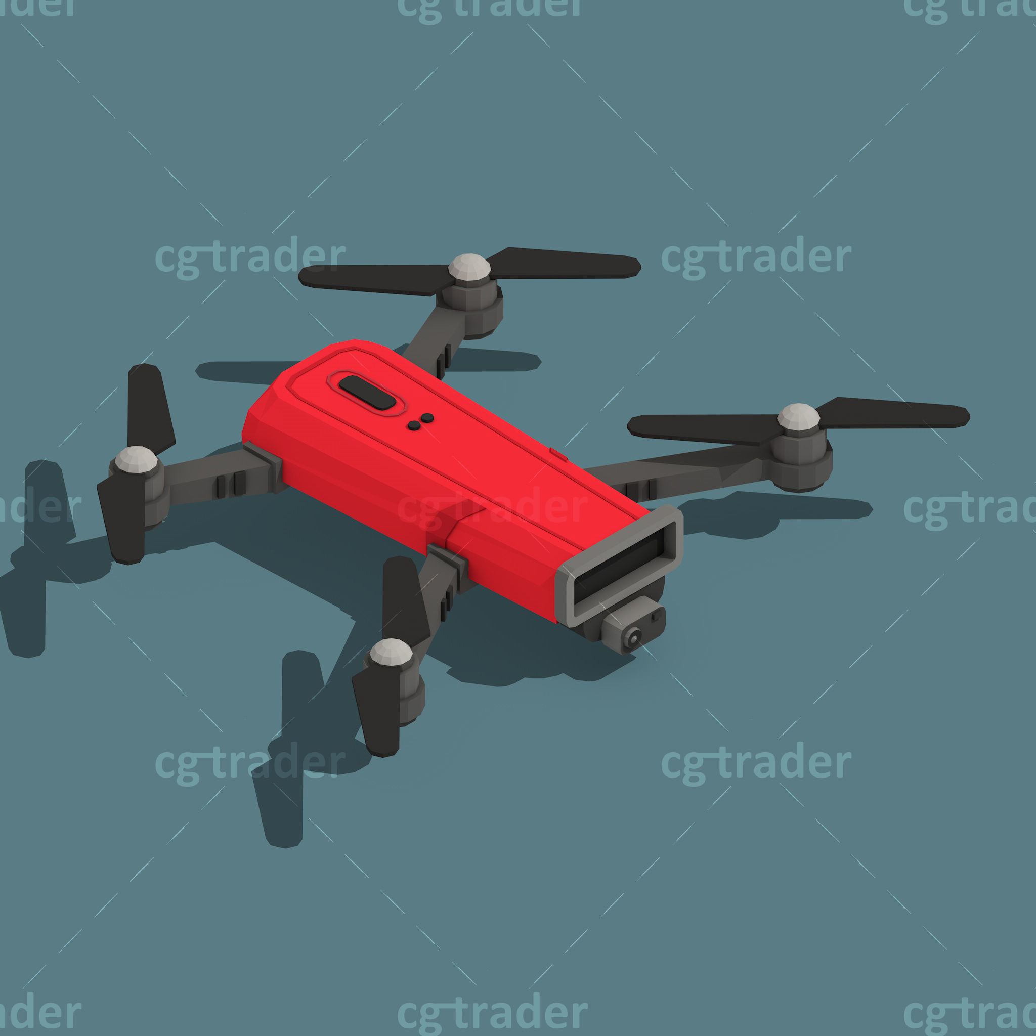 Low Poly Drone Isometric Icon Pack 01 Low-poly 3D model_10
