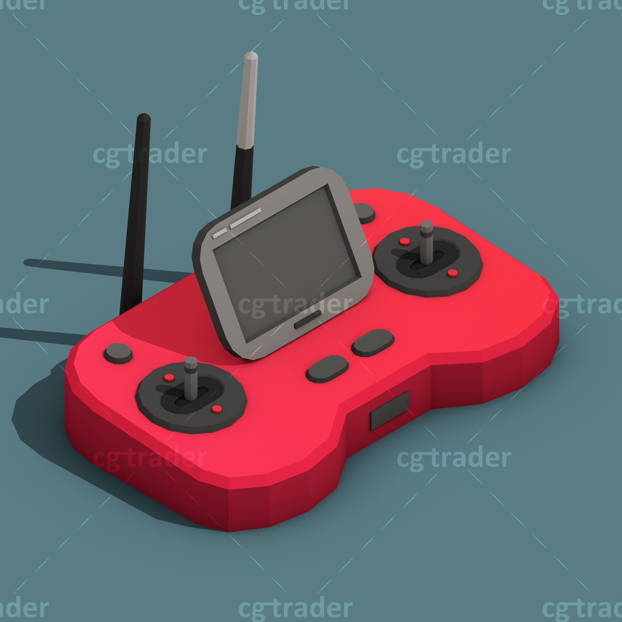 Low Poly Drone Isometric Icon Pack 01 Low-poly 3D model_14