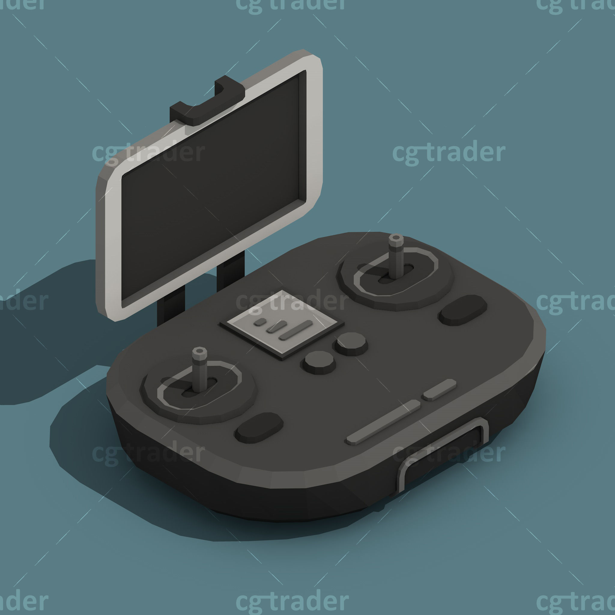 Low Poly Drone Isometric Icon Pack 01 Low-poly 3D model_18