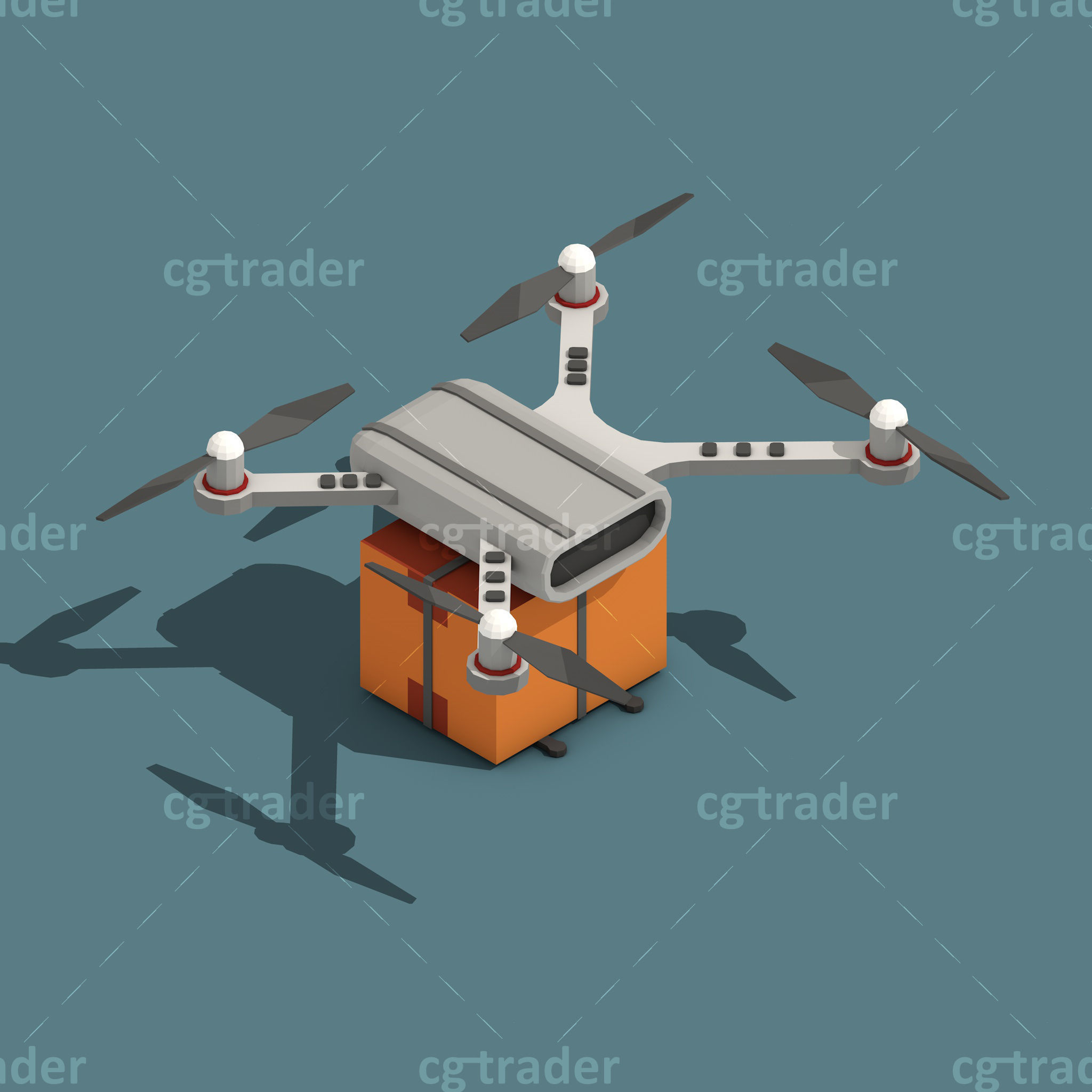 Low Poly Drone Isometric Icon Pack 01 Low-poly 3D model_4