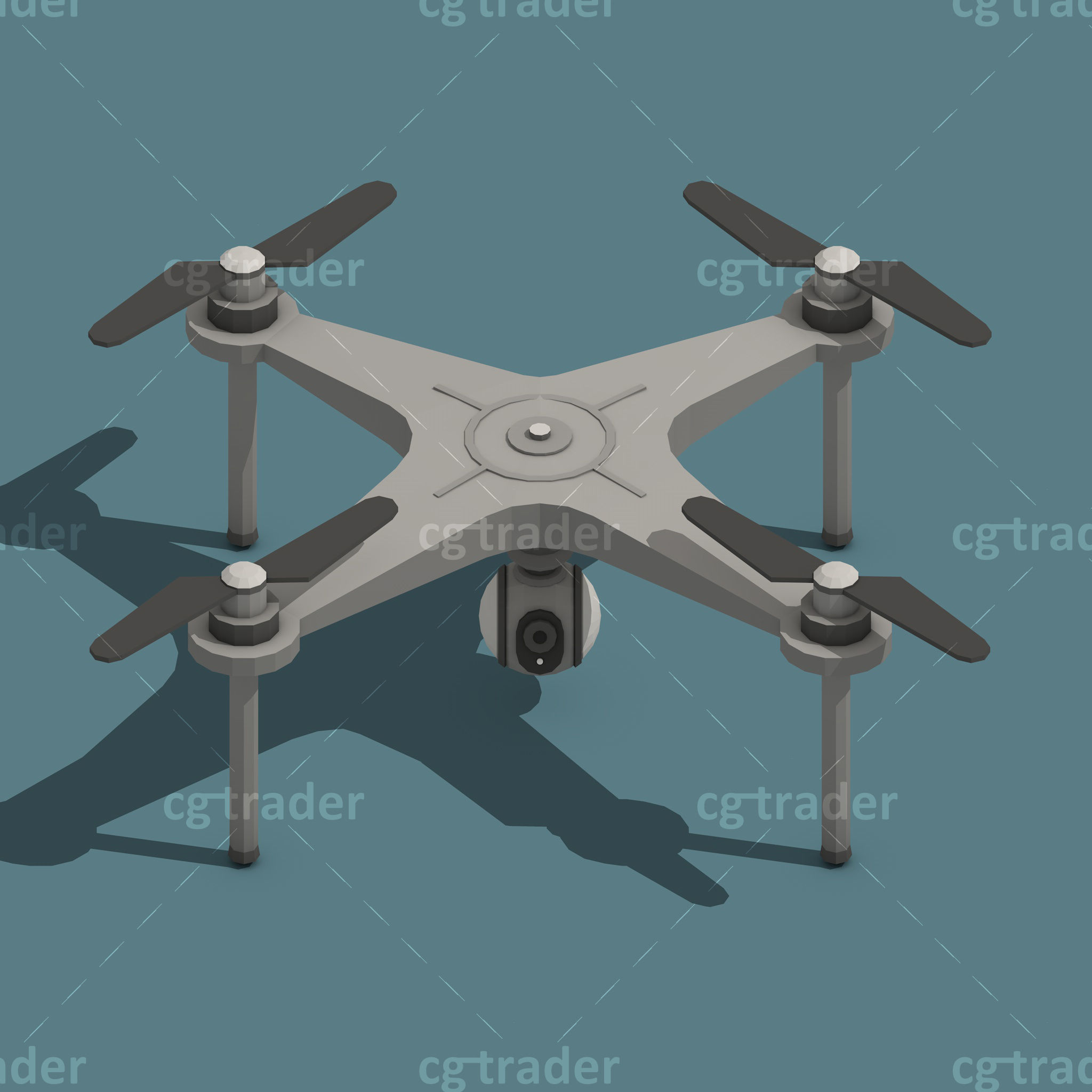 Low Poly Drone Isometric Icon Pack 01 Low-poly 3D model_12
