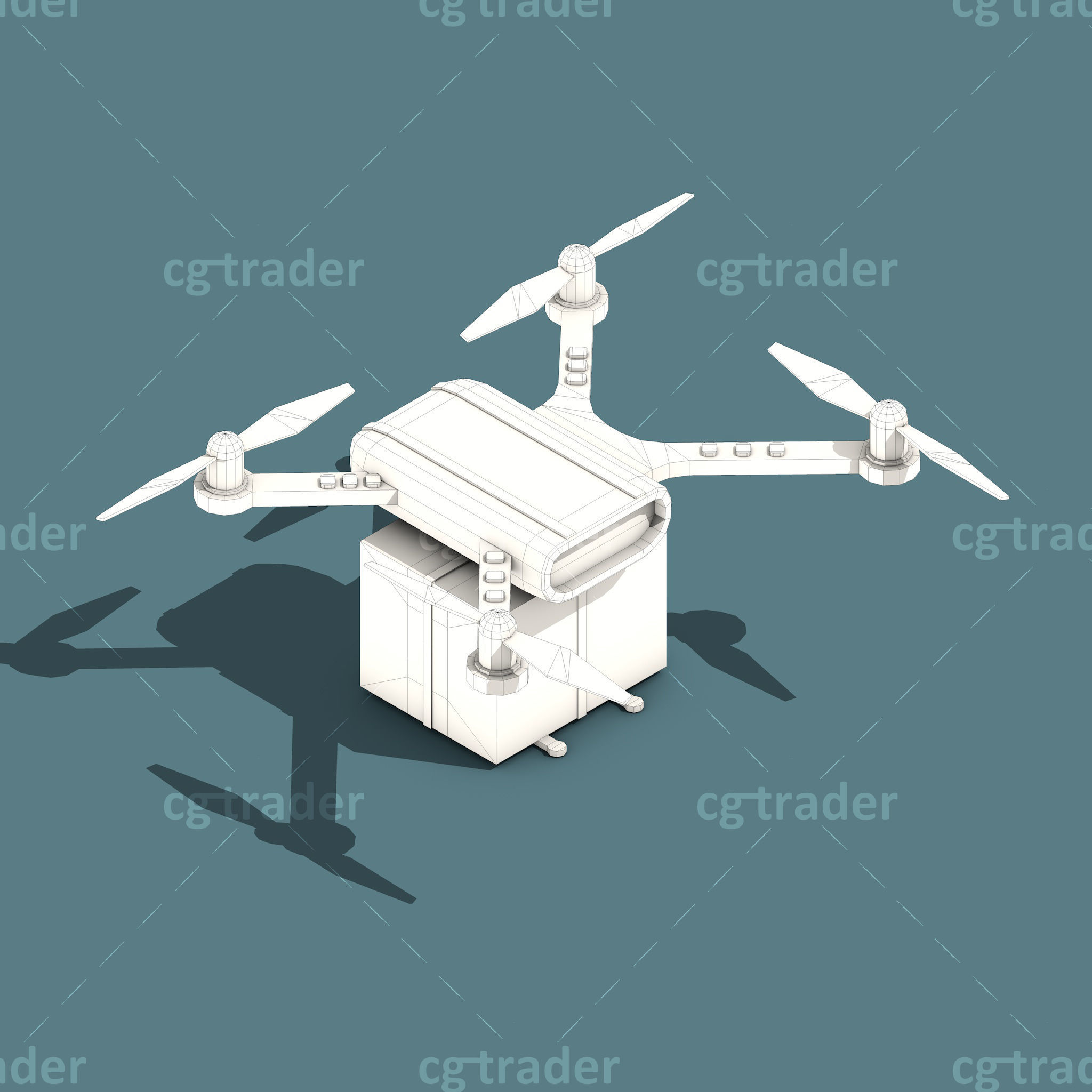 Low Poly Drone Isometric Icon Pack 01 Low-poly 3D model_5