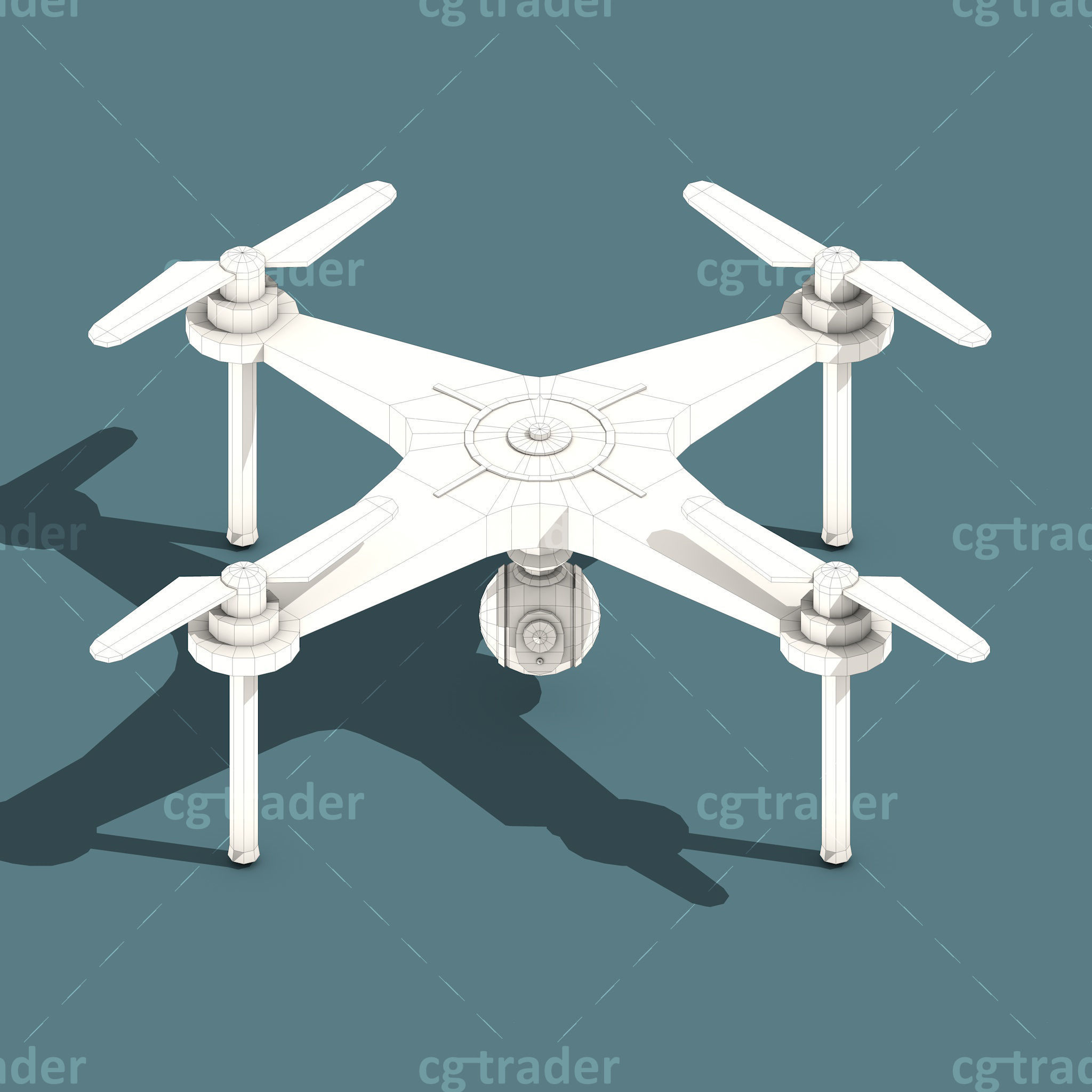 Low Poly Drone Isometric Icon Pack 01 Low-poly 3D model_13