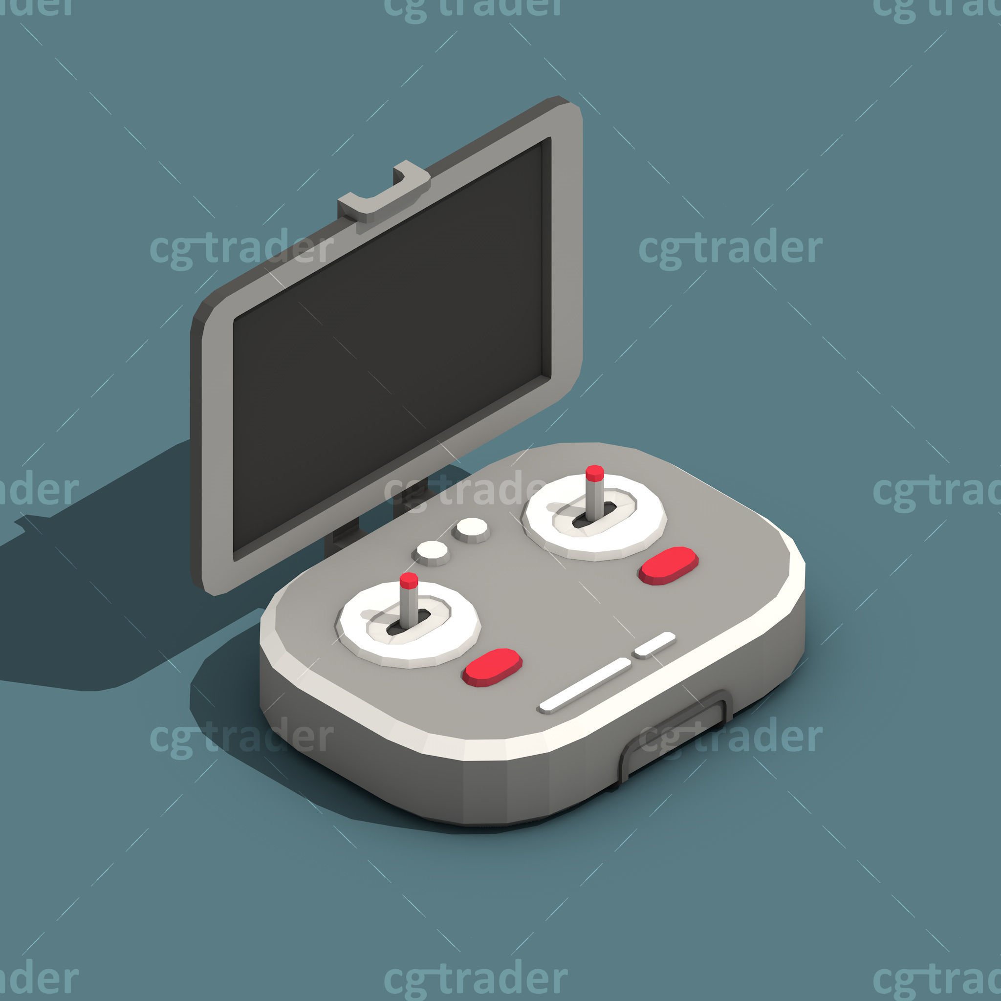 Low Poly Drone Isometric Icon Pack 01 Low-poly 3D model_16