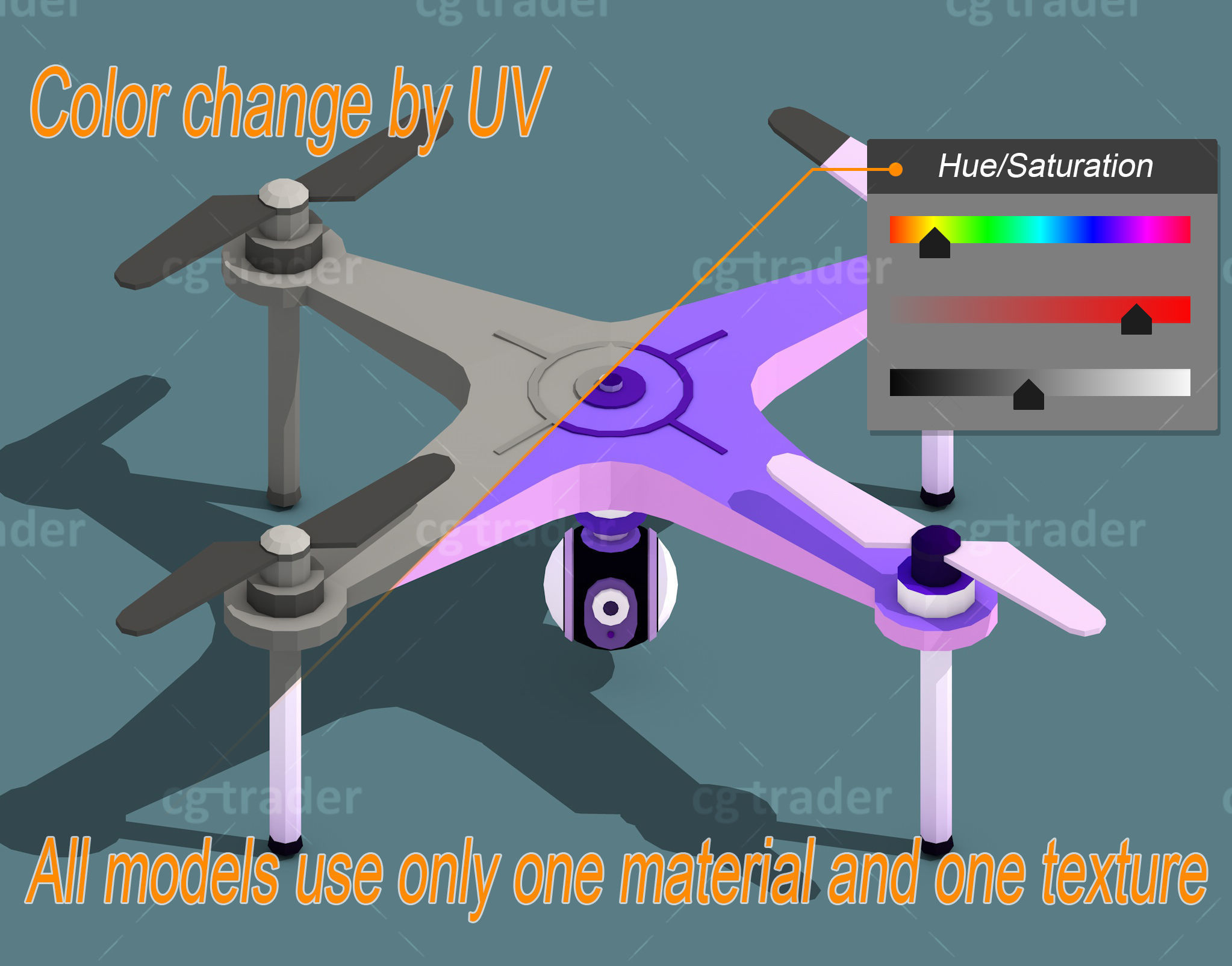 Low Poly Drone Isometric Icon Pack 01 Low-poly 3D model_1