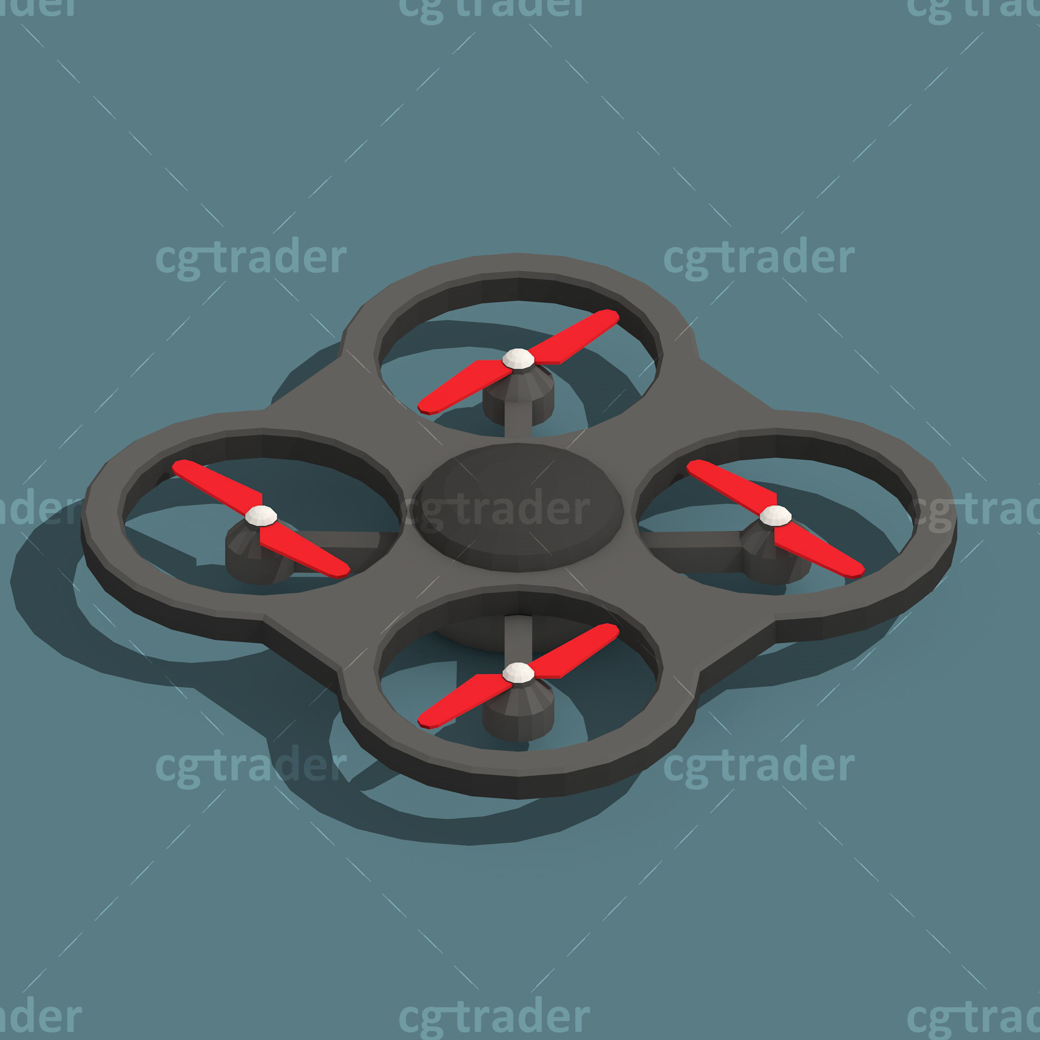 Low Poly Drone Isometric Icon Pack 01 Low-poly 3D model_8