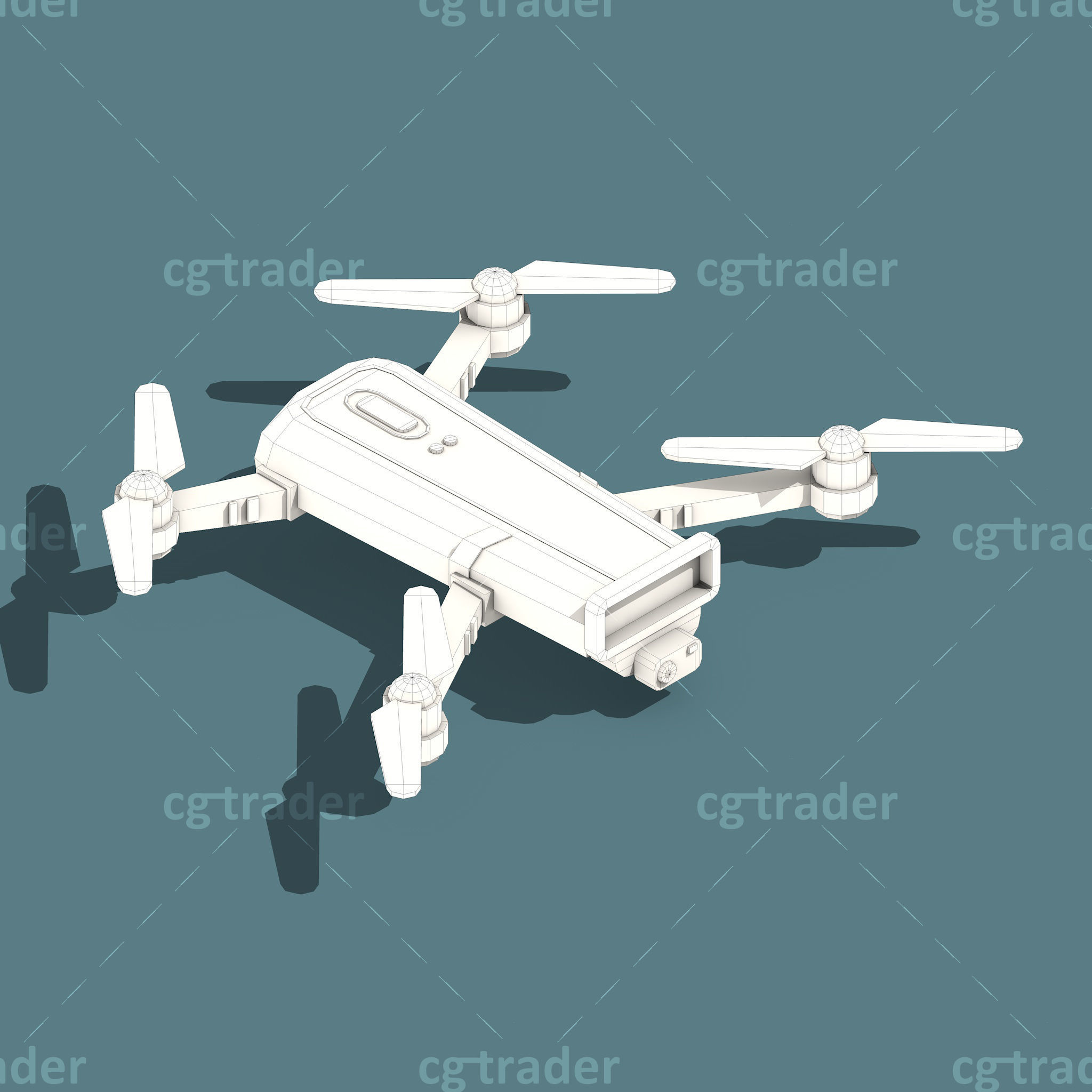 Low Poly Drone Isometric Icon Pack 01 Low-poly 3D model_11