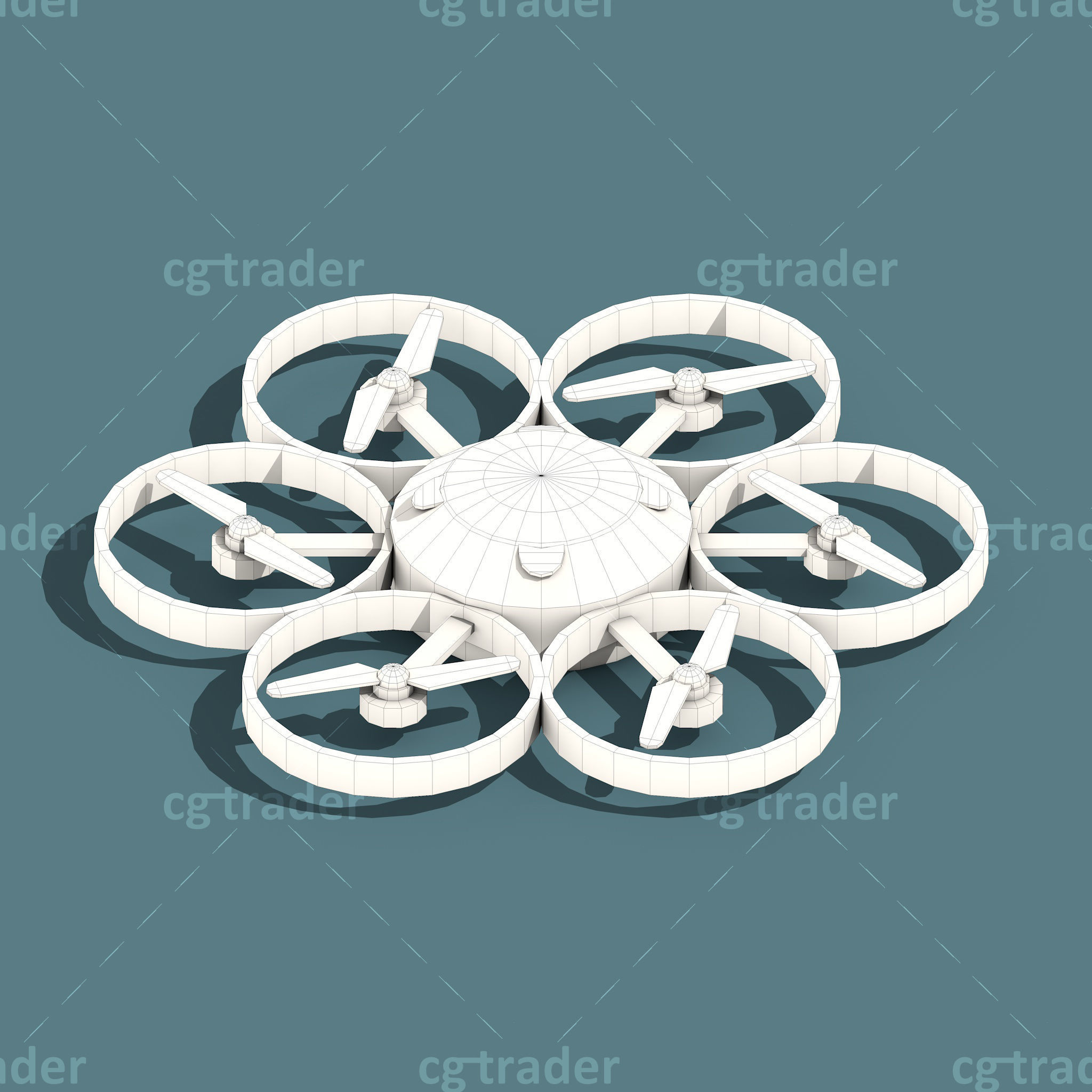 Low Poly Drone Isometric Icon Pack 01 Low-poly 3D model_7