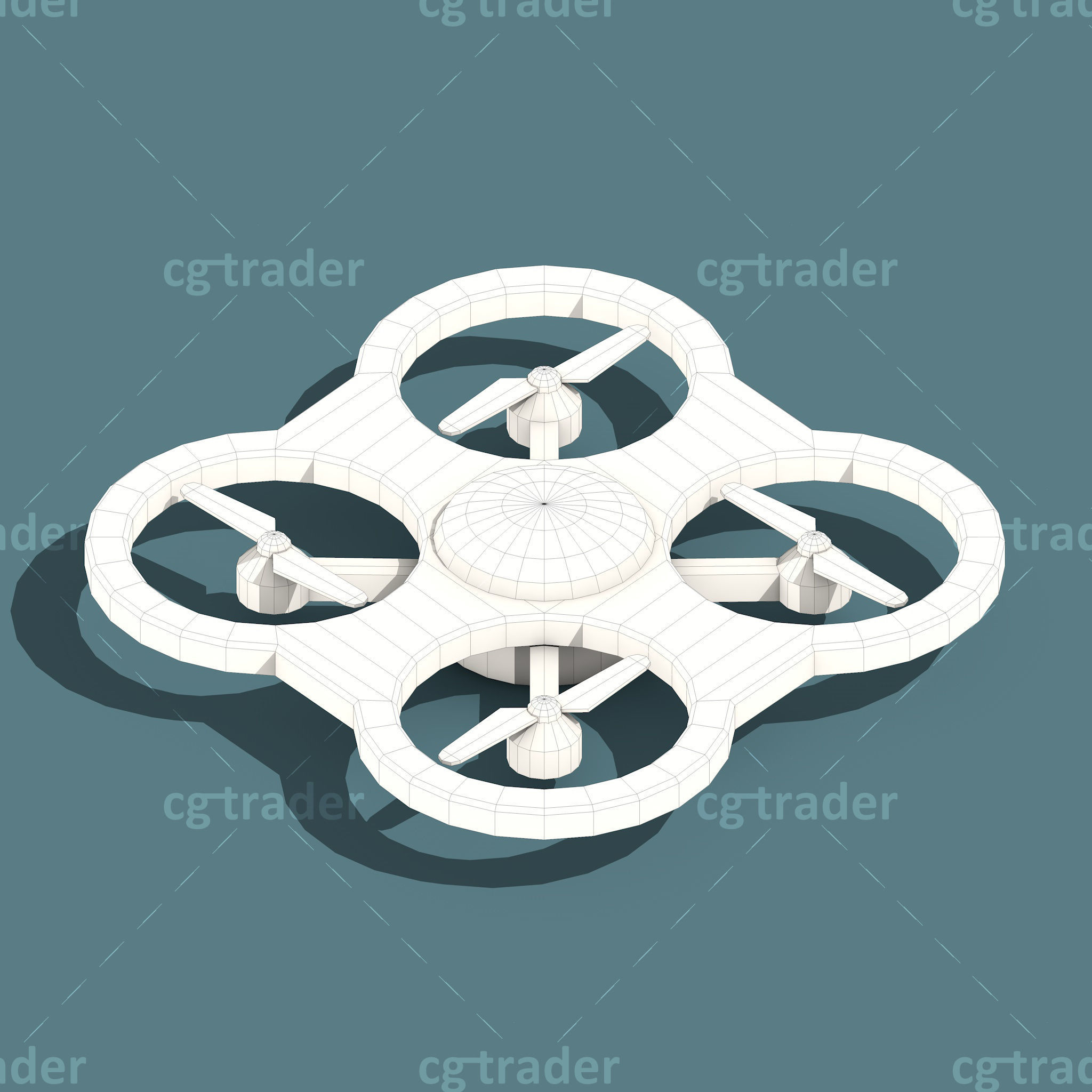 Low Poly Drone Isometric Icon Pack 01 Low-poly 3D model_9