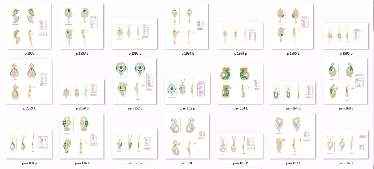 88 Cocktail Pendant Earrings Set 3dm render bulk collection 3D print model