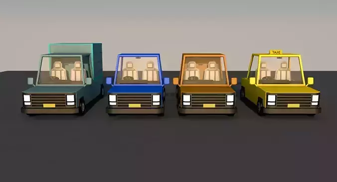 Cartoon cars Free 3D model