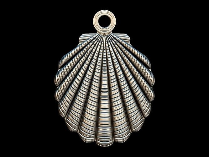 Shell key ring pendant 3D print model