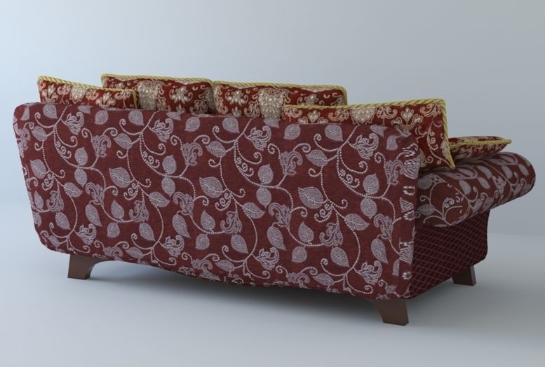 Low poly fabric sofa in a slightly primitive style Low-poly 3D model_8
