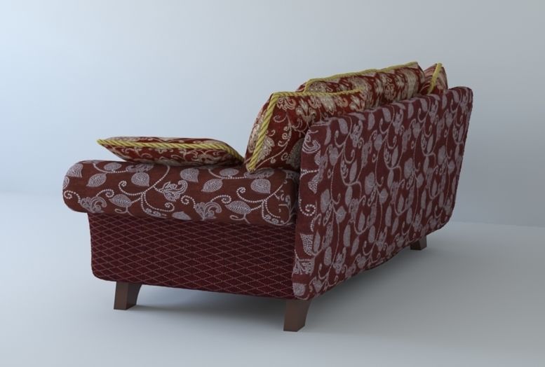 Low poly fabric sofa in a slightly primitive style Low-poly 3D model_6