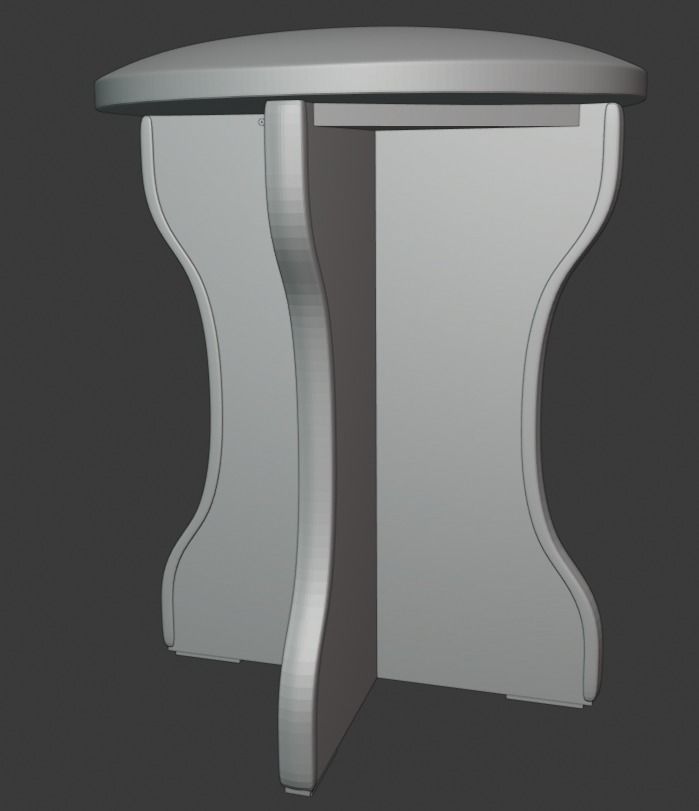 Chair stool 3D model_3