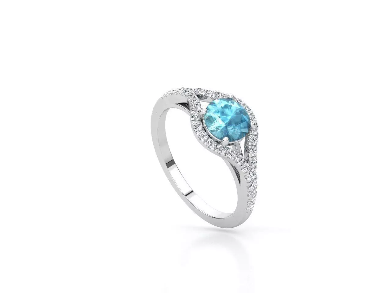 DI001 topaz and diamond ring 3D print model_0