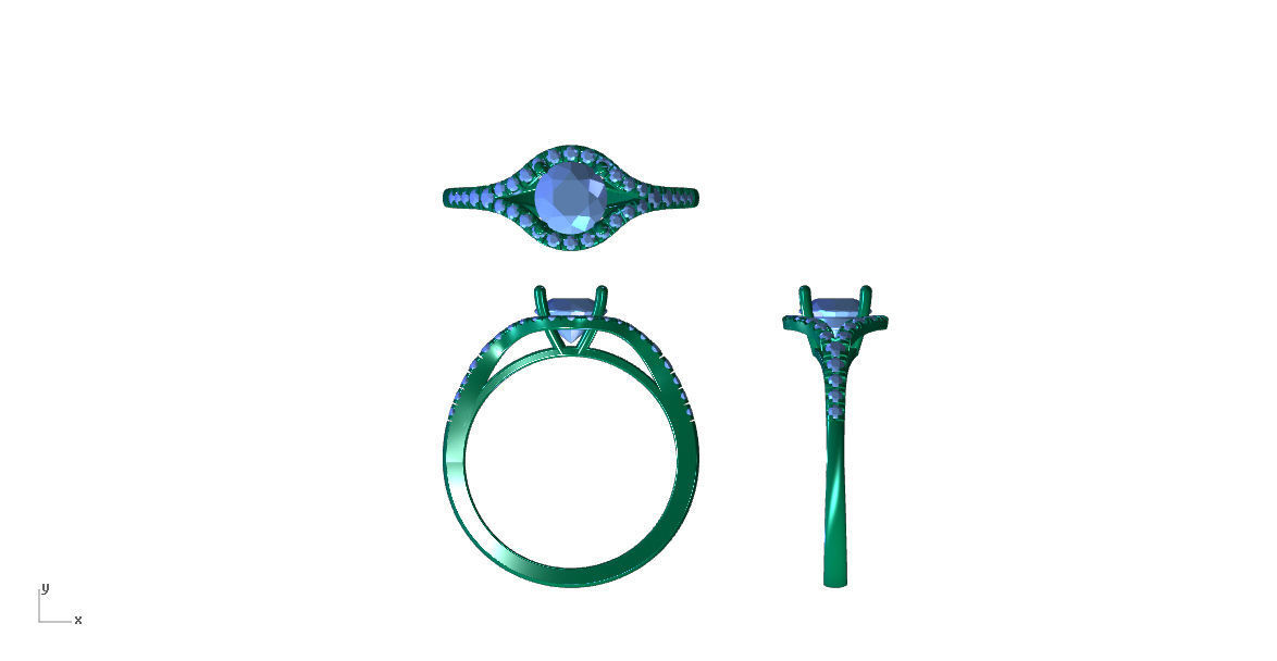 DI001 topaz and diamond ring 3D print model_3