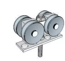 Rueda para puerta corrdediza 3D model_0