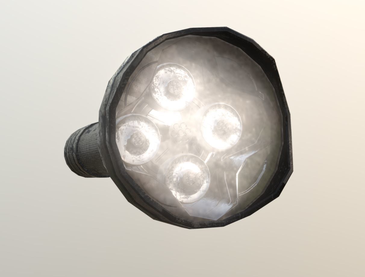 Superfuntimes Scratched Up Flashlight Low-poly 3D model_3