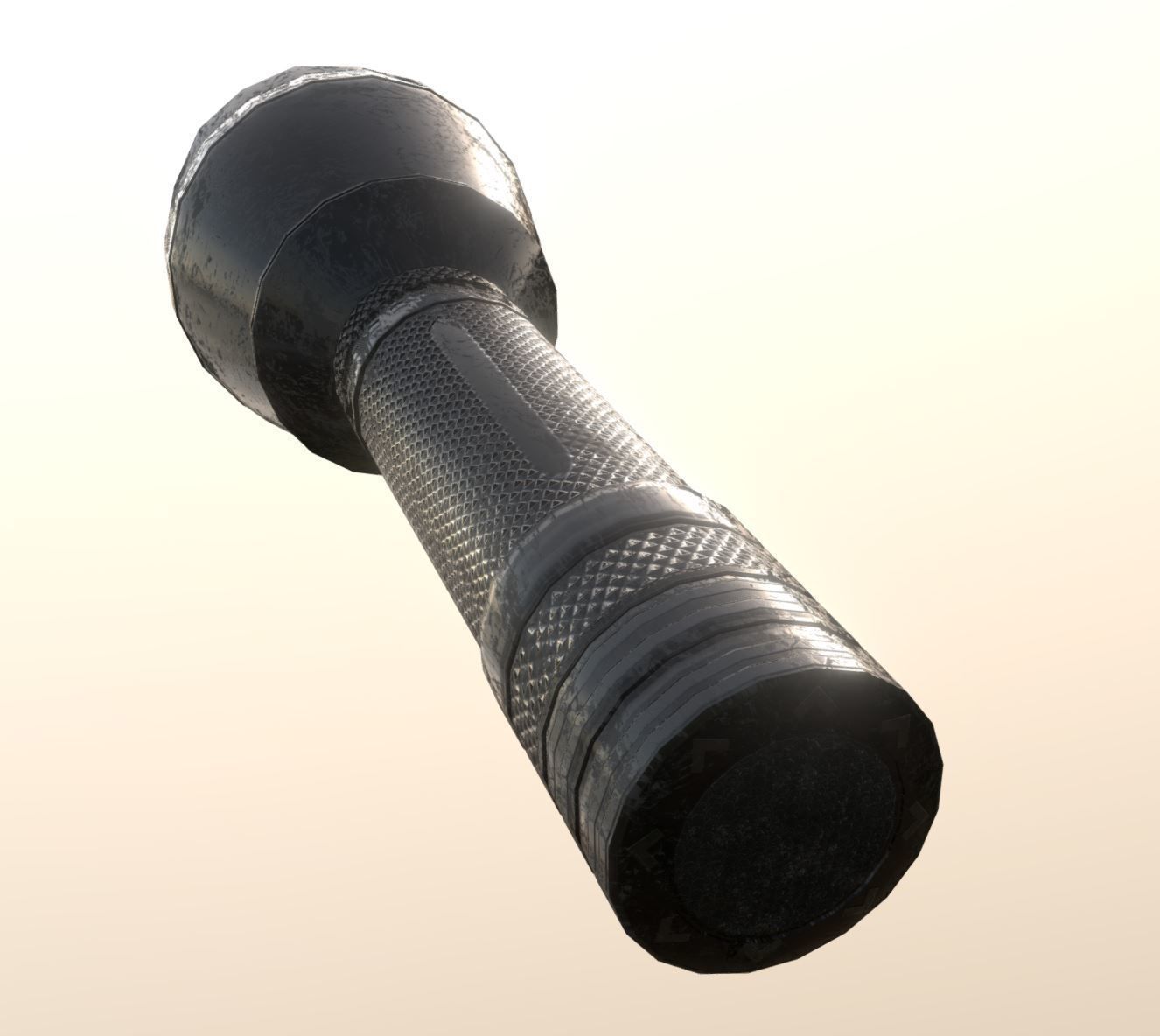Superfuntimes Scratched Up Flashlight Low-poly 3D model_1