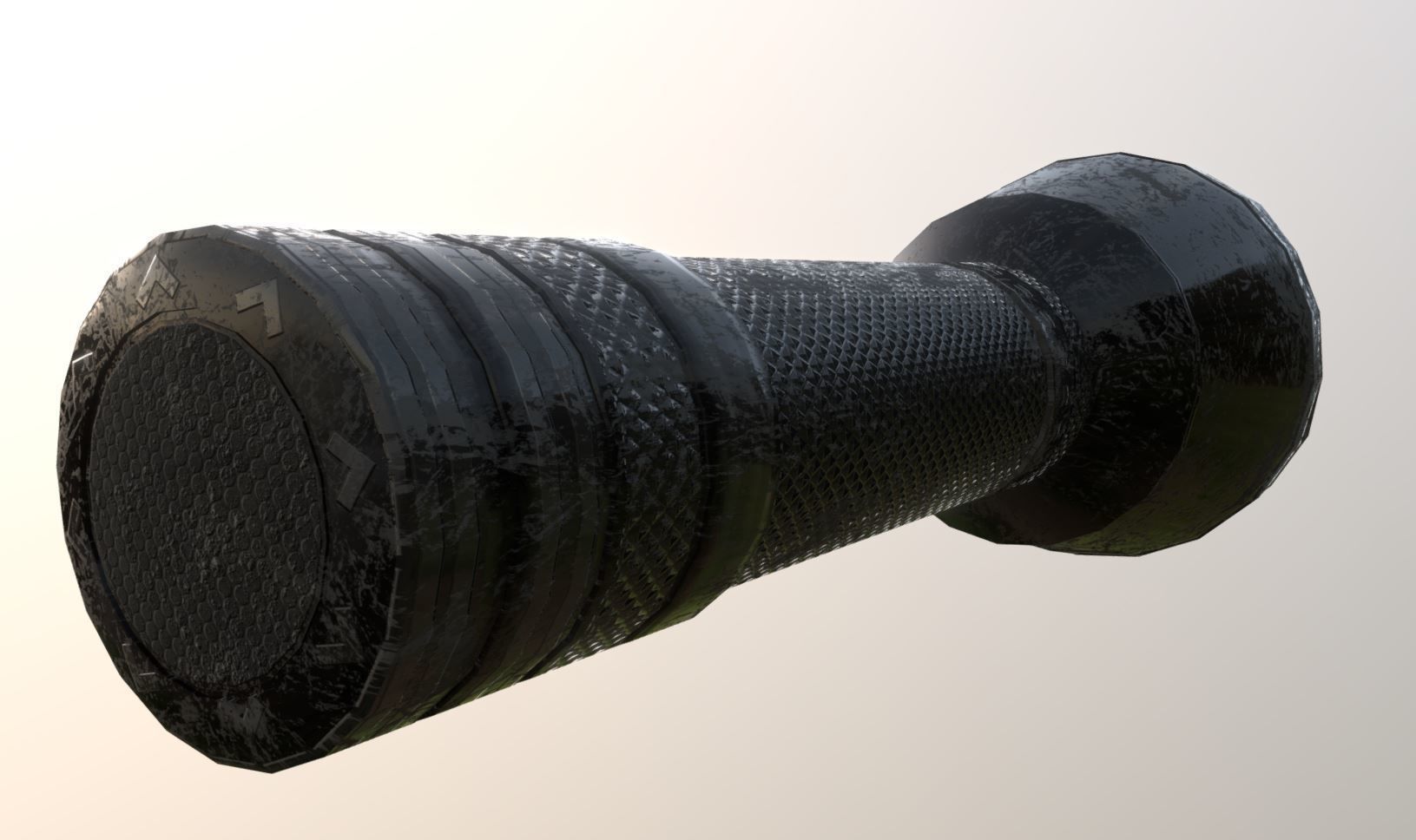 Superfuntimes Scratched Up Flashlight Low-poly 3D model_2