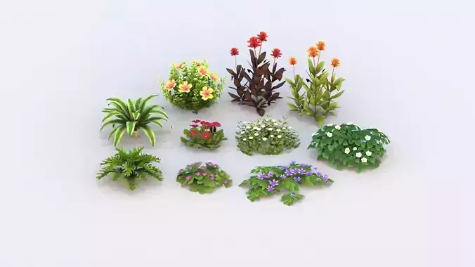 Flower Pack G01 Low-poly 3D model